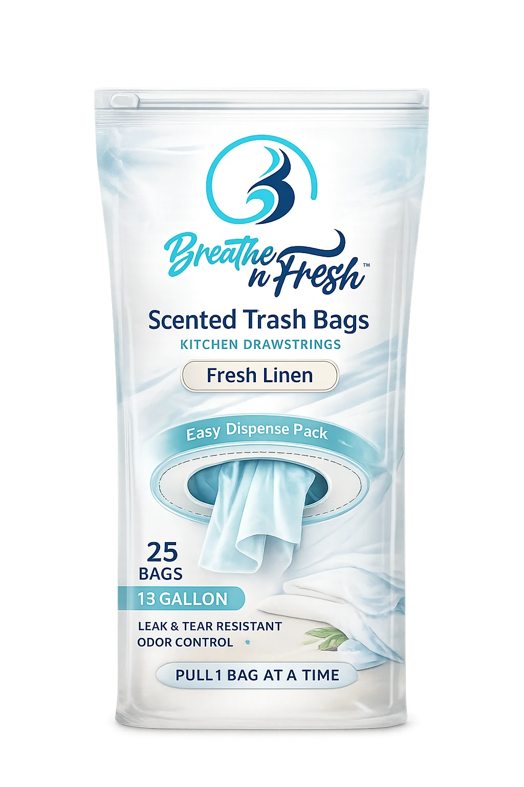 Fresh Linen Easy-Dispense Trash Bags